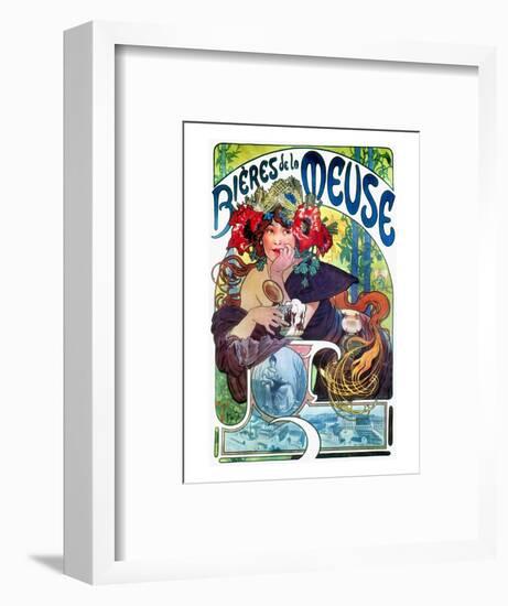 Beer Ad By Mucha, C1897-Alphonse Mucha-Framed Premium Giclee Print