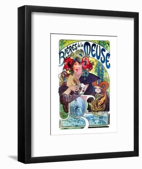 Beer Ad By Mucha, C1897-Alphonse Mucha-Framed Premium Giclee Print