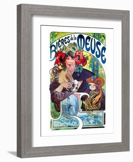 Beer Ad By Mucha, C1897-Alphonse Mucha-Framed Giclee Print