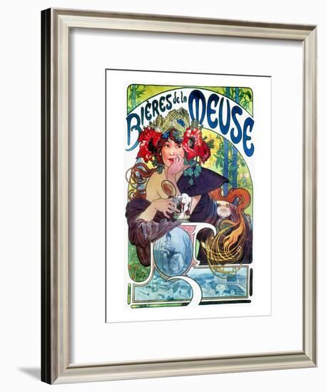 Beer Ad By Mucha, C1897-Alphonse Mucha-Framed Giclee Print