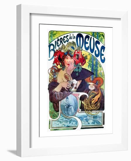 Beer Ad By Mucha, C1897-Alphonse Mucha-Framed Giclee Print