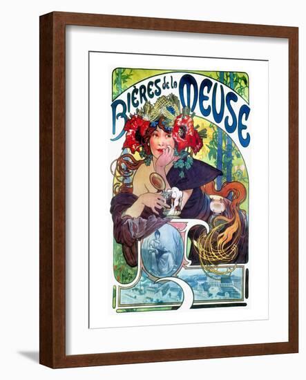 Beer Ad By Mucha, C1897-Alphonse Mucha-Framed Giclee Print