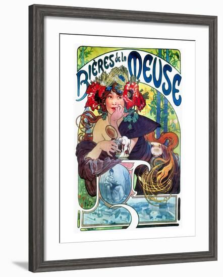 Beer Ad By Mucha, C1897-Alphonse Mucha-Framed Giclee Print