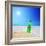 Beer Bottle on a Sandy Beach with Clear Sky and Wave, Shot with a Tilt and Shift Lens-buso23-Framed Photographic Print