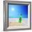 Beer Bottle on a Sandy Beach with Clear Sky and Wave, Shot with a Tilt and Shift Lens-buso23-Framed Photographic Print