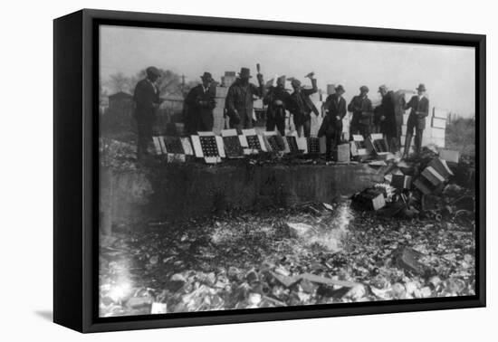 Beer Bottles Smashed During Prohibition Photograph - Washington, DC-Lantern Press-Framed Stretched Canvas