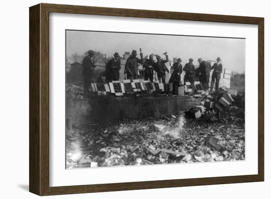 Beer Bottles Smashed During Prohibition Photograph - Washington, DC-Lantern Press-Framed Art Print