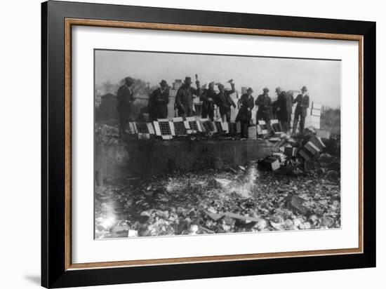 Beer Bottles Smashed During Prohibition Photograph - Washington, DC-Lantern Press-Framed Art Print