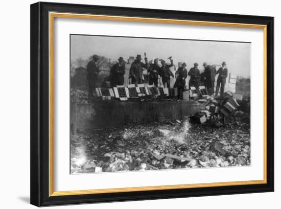 Beer Bottles Smashed During Prohibition Photograph - Washington, DC-Lantern Press-Framed Art Print