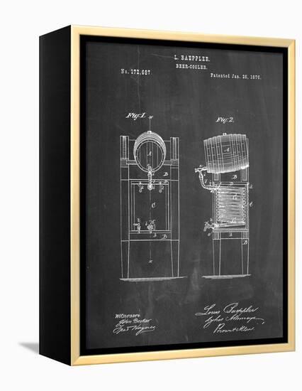 Beer Cooler Patent 1876-null-Framed Stretched Canvas