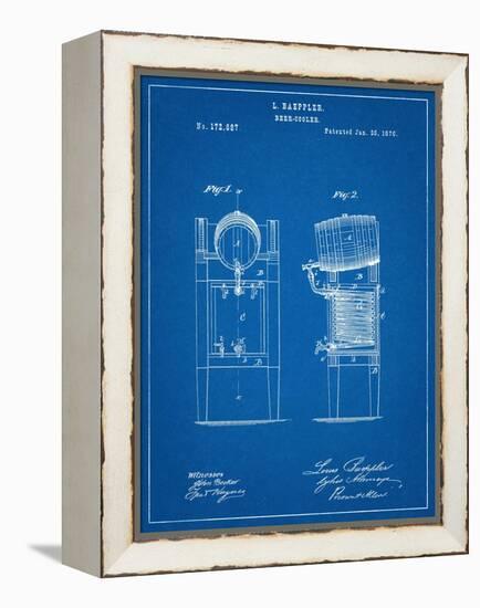 Beer Cooler Patent 1876-null-Framed Stretched Canvas