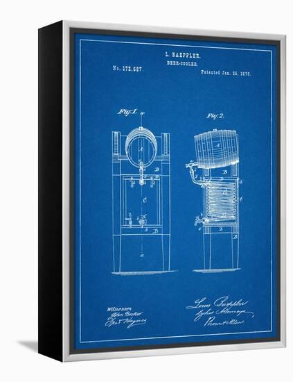 Beer Cooler Patent 1876-null-Framed Stretched Canvas