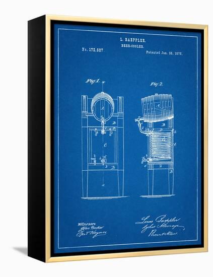 Beer Cooler Patent 1876-null-Framed Stretched Canvas