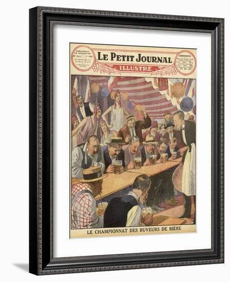 Beer-Drinking Contest-null-Framed Photographic Print