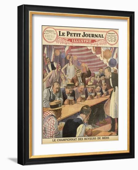 Beer-Drinking Contest-null-Framed Photographic Print