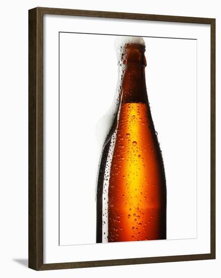 Beer Frothing Out of Bottle-Kröger & Gross-Framed Photographic Print