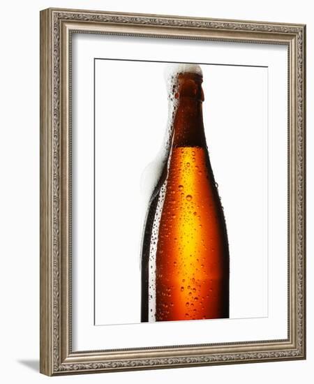 Beer Frothing Out of Bottle-Kröger & Gross-Framed Photographic Print