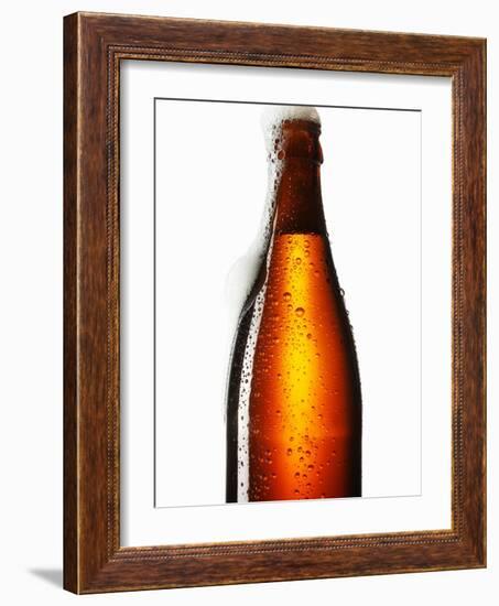 Beer Frothing Out of Bottle-Kröger & Gross-Framed Photographic Print