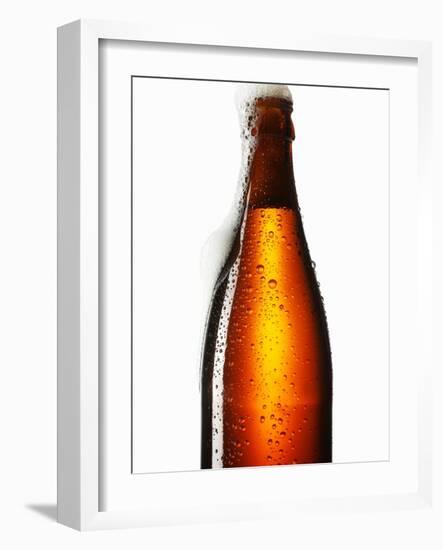 Beer Frothing Out of Bottle-Kröger & Gross-Framed Photographic Print