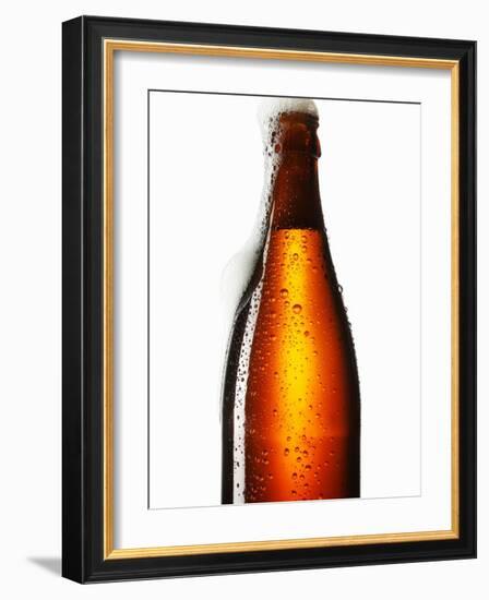 Beer Frothing Out of Bottle-Kröger & Gross-Framed Photographic Print