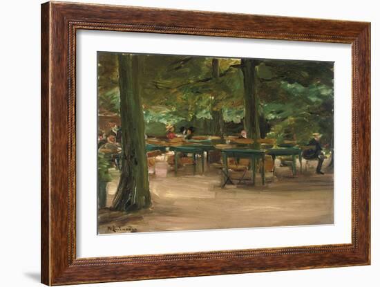 Beer Garden, 1905 (Oil on Board)-Max Liebermann-Framed Giclee Print