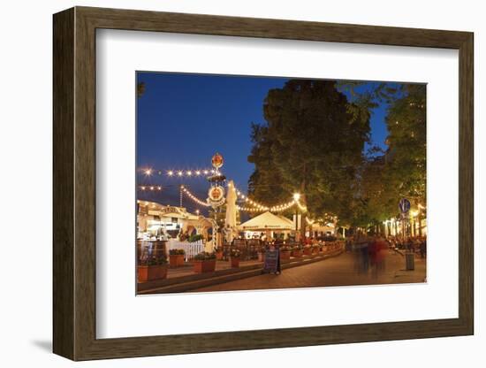 Beer Garden, Pedestrian Area, West Shore Near Martinianleger, Bremen, Germany, Europe-Chris Seba-Framed Photographic Print