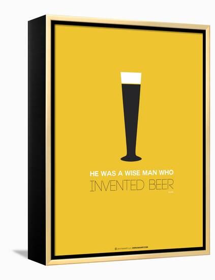 Beer Glass Yellow-NaxArt-Framed Stretched Canvas