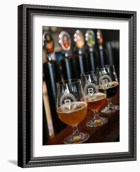 Beer Glasses at the Broggeriet Brewery in Sonderborg, Jutland, Denmark, Scandinavia, Europe-Yadid Levy-Framed Photographic Print