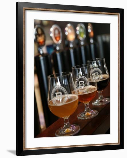 Beer Glasses at the Broggeriet Brewery in Sonderborg, Jutland, Denmark, Scandinavia, Europe-Yadid Levy-Framed Photographic Print