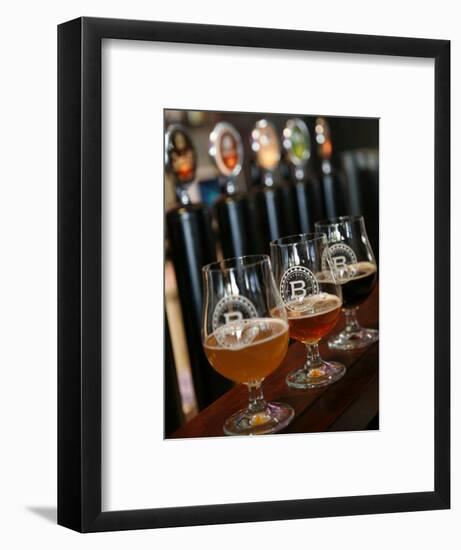 Beer Glasses at the Broggeriet Brewery in Sonderborg, Jutland, Denmark, Scandinavia, Europe-Yadid Levy-Framed Photographic Print