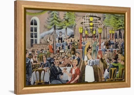 Beer Hall Scene, Germany-German School-Framed Premier Image Canvas