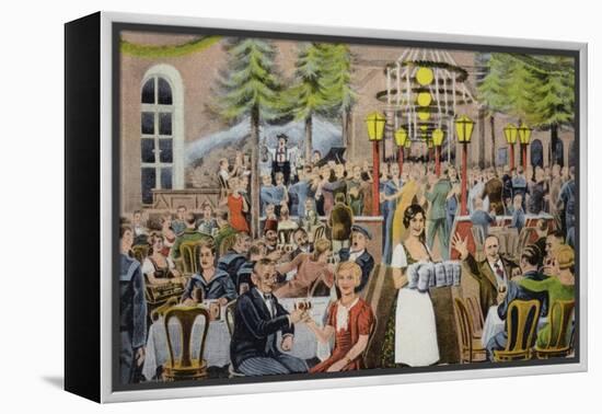 Beer Hall Scene, Germany-German School-Framed Premier Image Canvas