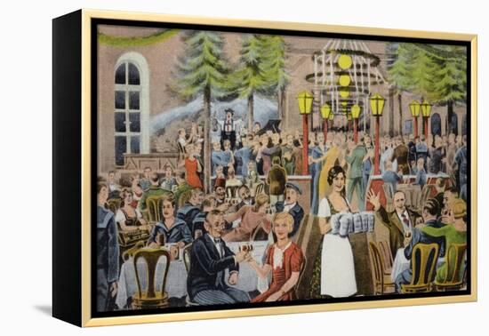 Beer Hall Scene, Germany-German School-Framed Premier Image Canvas