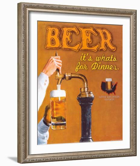 Beer: It's What's for Dinner-Robert Downs-Framed Art Print