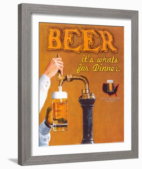 Beer: It's What's for Dinner-Robert Downs-Framed Art Print