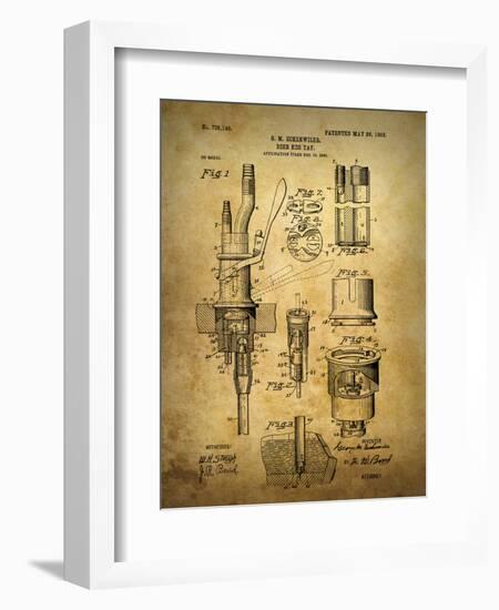 Beer Keg Tap 1903-Dan Sproul-Framed Art Print