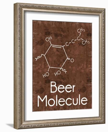 Beer Molecule 2 Rect Brown-Lauren Gibbons-Framed Art Print