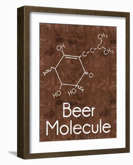 Beer Molecule 2 Rect Brown-Lauren Gibbons-Framed Art Print