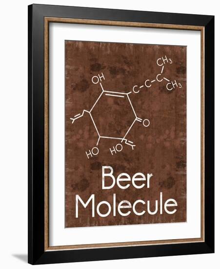 Beer Molecule 2 Rect Brown-Lauren Gibbons-Framed Art Print