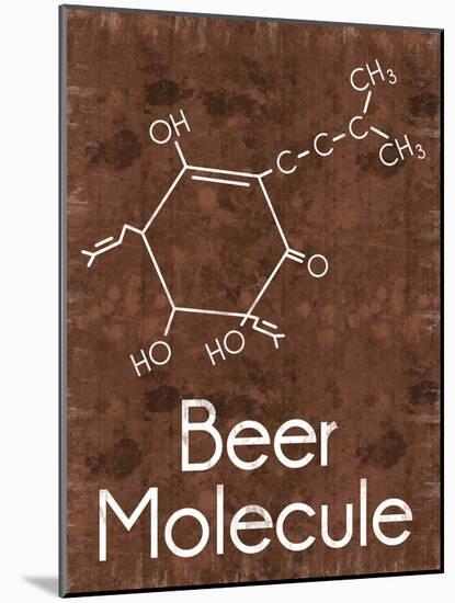 Beer Molecule 2 Rect Brown-Lauren Gibbons-Mounted Art Print