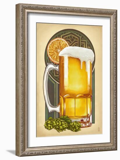 Beer Mug and Orange-Lantern Press-Framed Art Print