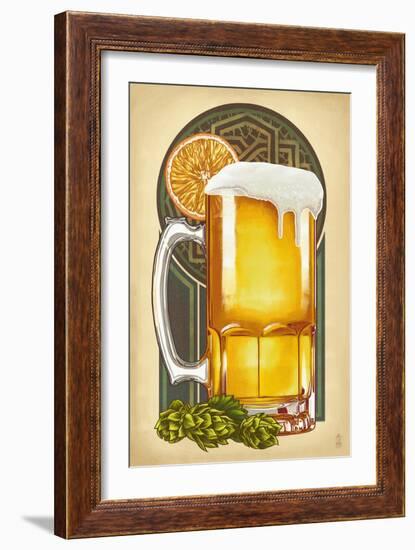 Beer Mug and Orange-Lantern Press-Framed Art Print