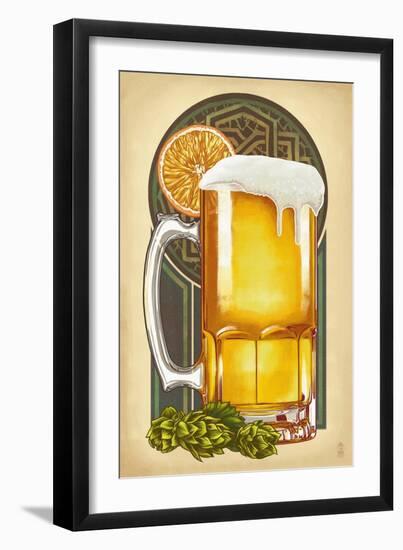 Beer Mug and Orange-Lantern Press-Framed Art Print