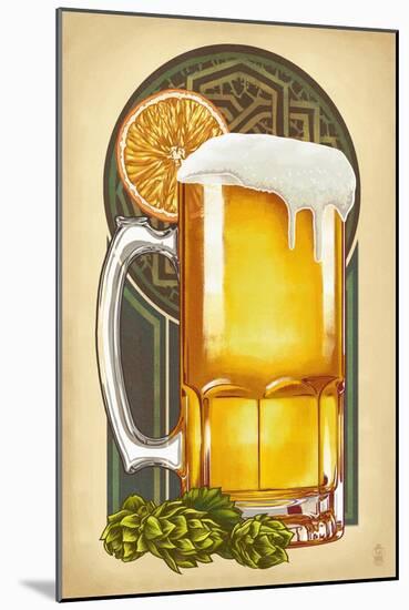 Beer Mug and Orange-Lantern Press-Mounted Art Print