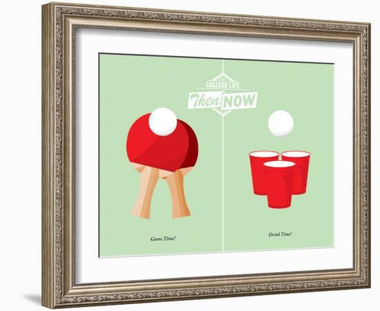 Beer Pong-J.J. Brando-Framed Art Print