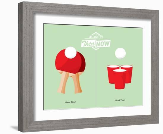 Beer Pong-J.J. Brando-Framed Art Print