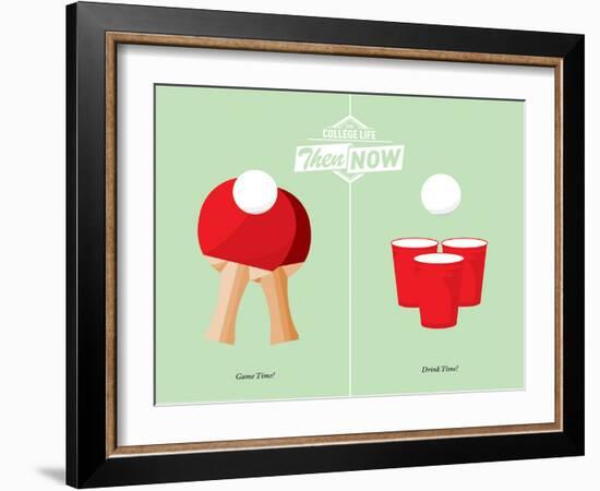 Beer Pong-J.J. Brando-Framed Art Print