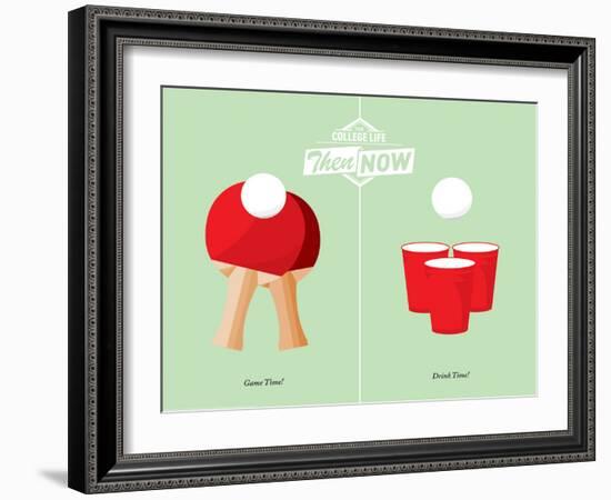 Beer Pong-J.J. Brando-Framed Art Print