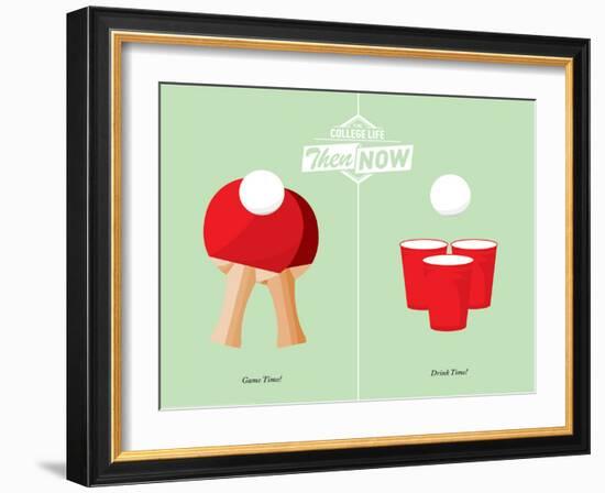 Beer Pong-J.J. Brando-Framed Art Print