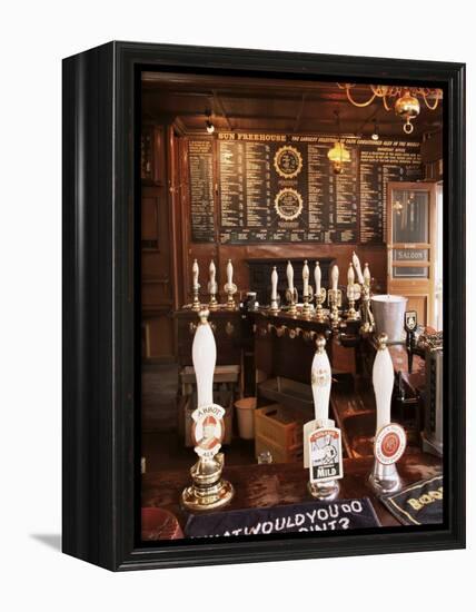 Beer Pumps and Bar, Sun Pub, London, England, United Kingdom-Adam Woolfitt-Framed Premier Image Canvas